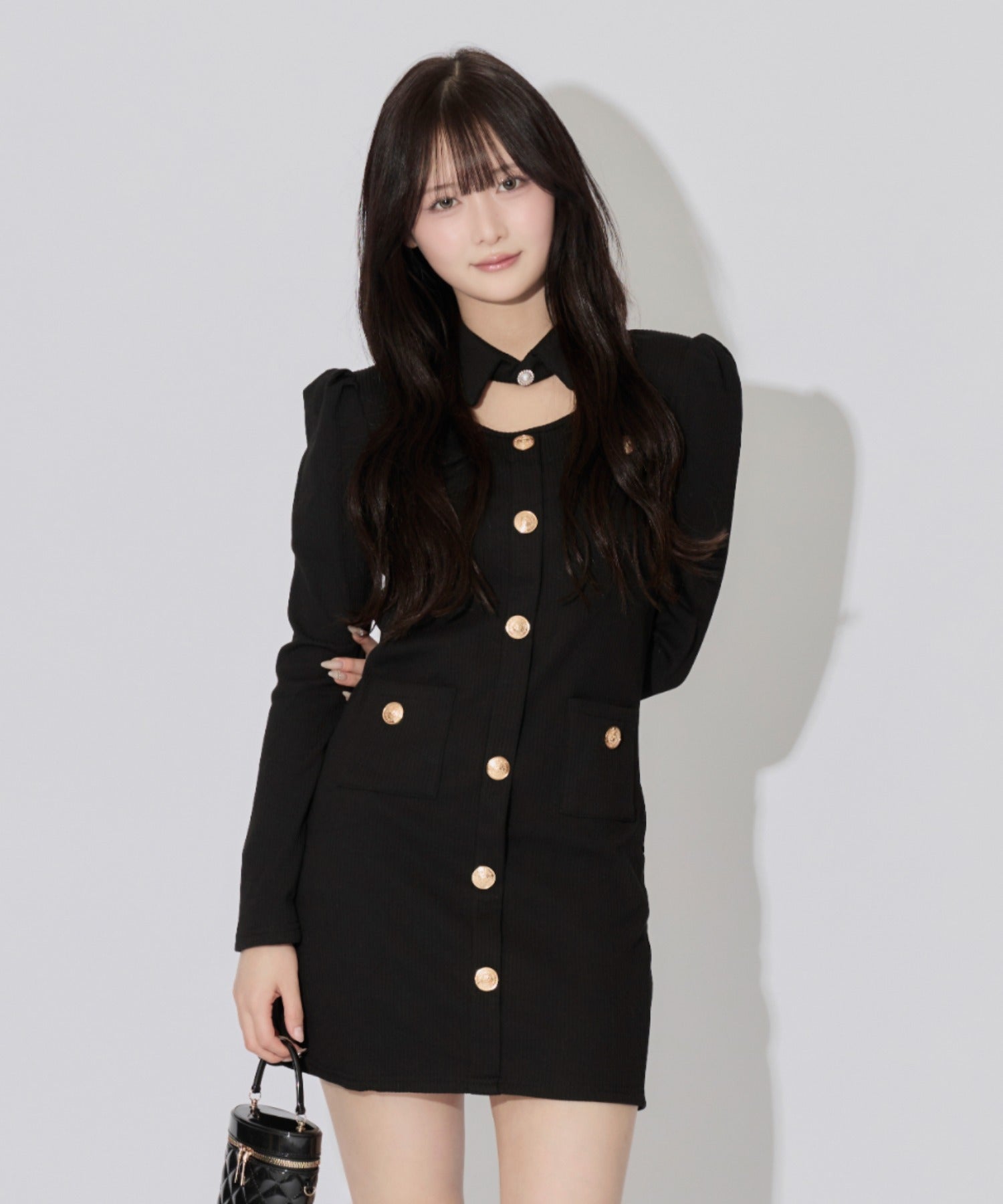 Cutout Pleated Mini Dress / カットアウトプリーツミニワンピース