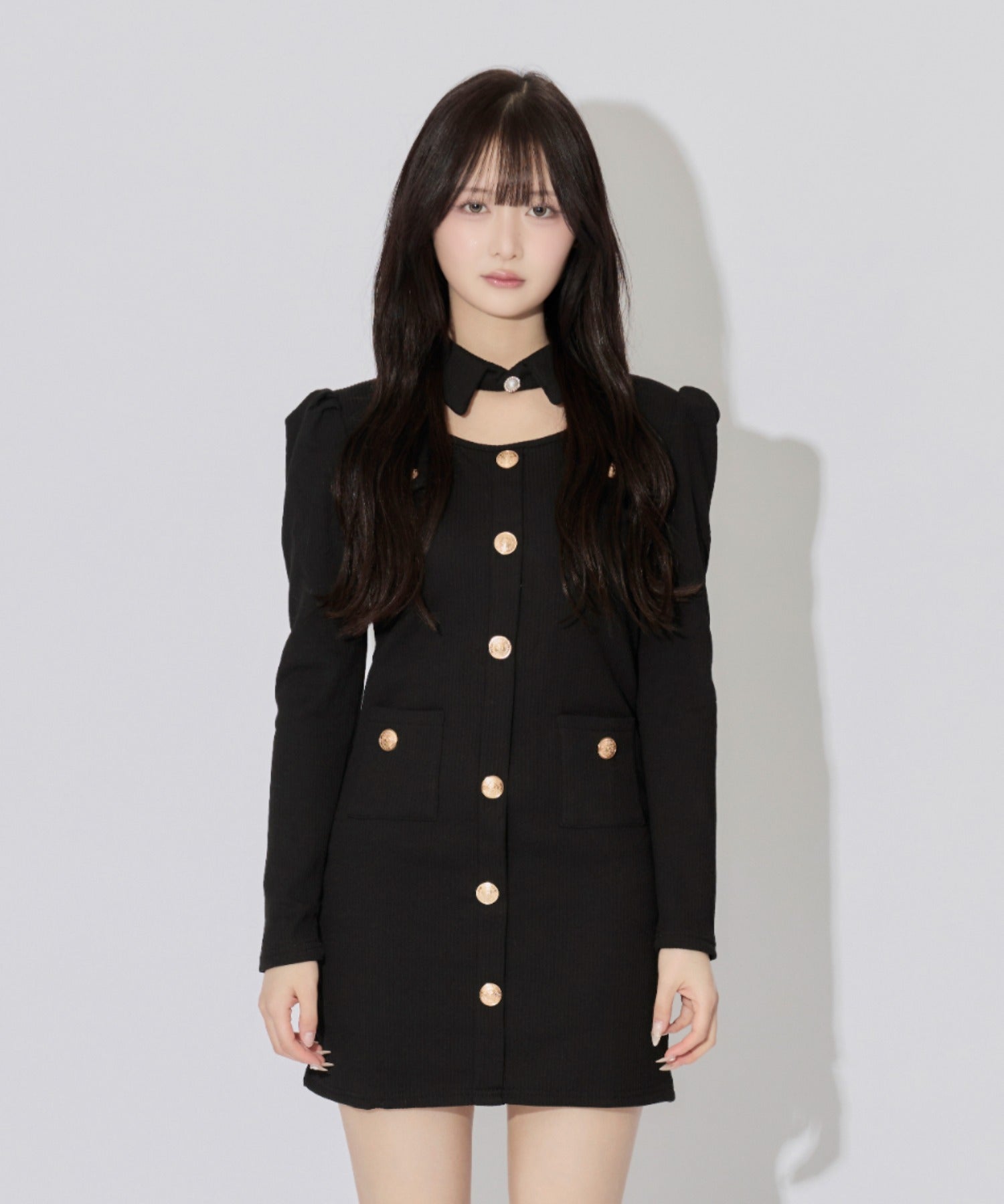 Cutout Pleated Mini Dress / カットアウトプリーツミニワンピース