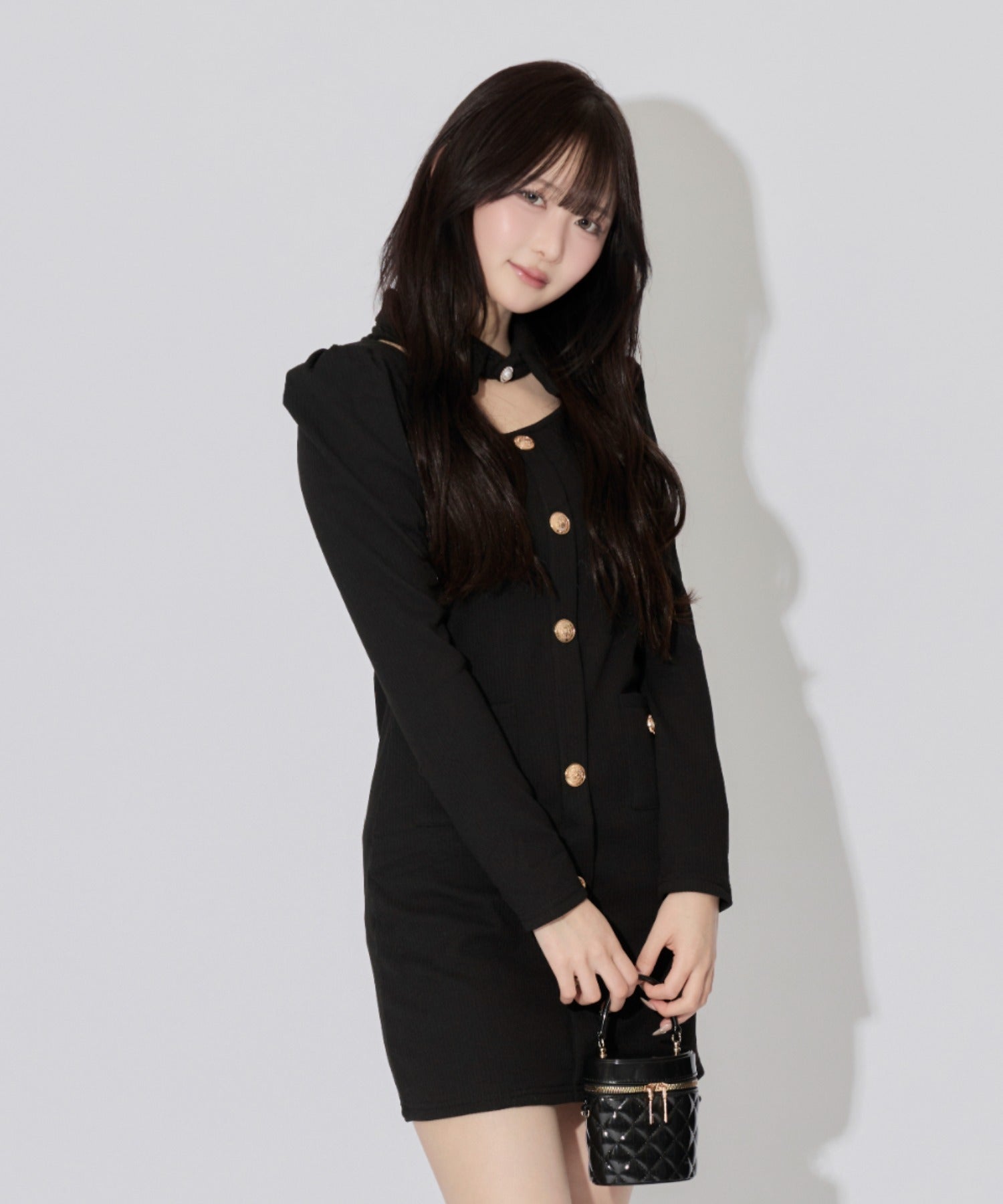 Cutout Pleated Mini Dress / カットアウトプリーツミニワンピース