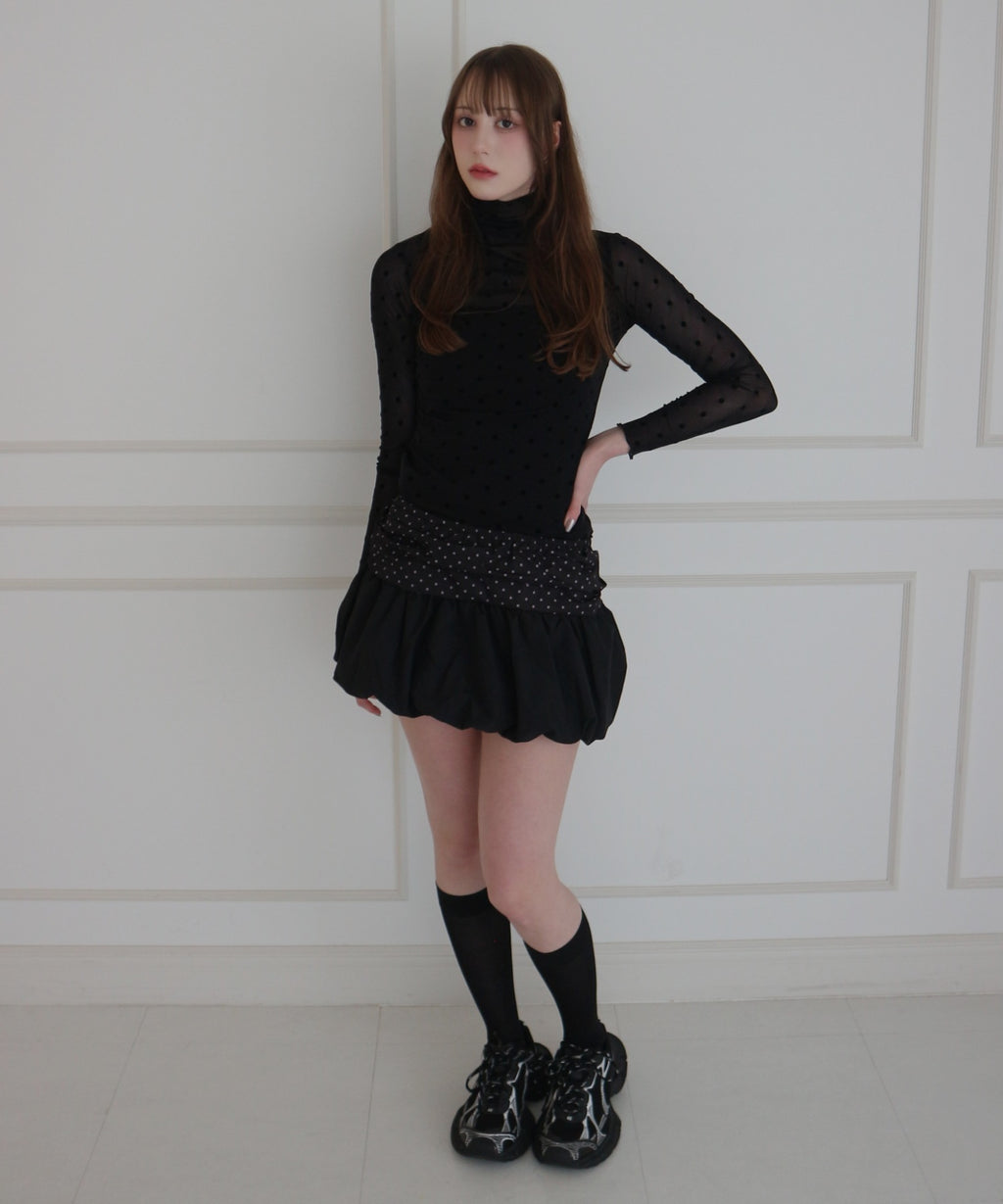 Chiffon Dot Balloon Skirt / シフォンドットバルーンスカート