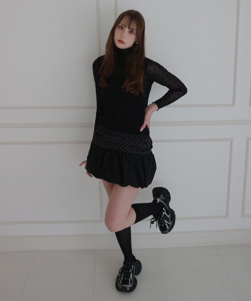 Chiffon Dot Balloon Skirt / シフォンドットバルーンスカート