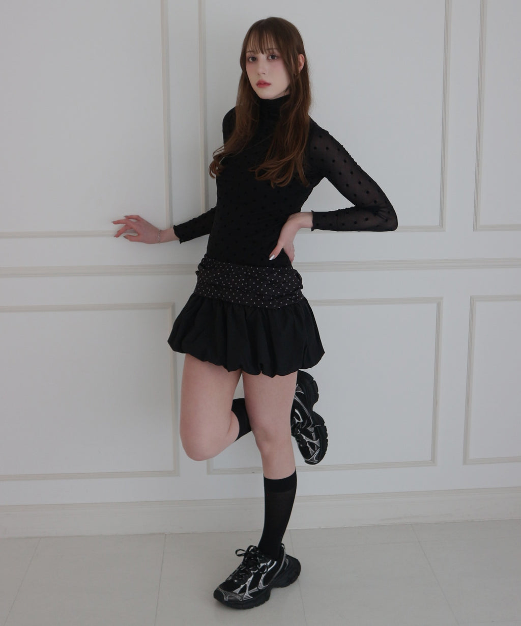 Chiffon Dot Balloon Skirt / シフォンドットバルーンスカート