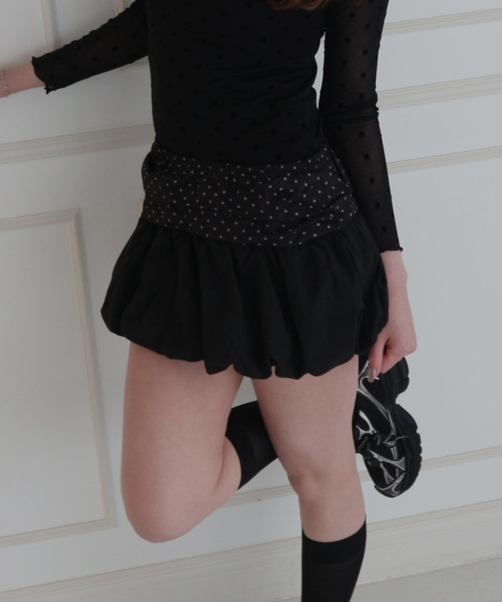 Chiffon Dot Balloon Skirt / シフォンドットバルーンスカート
