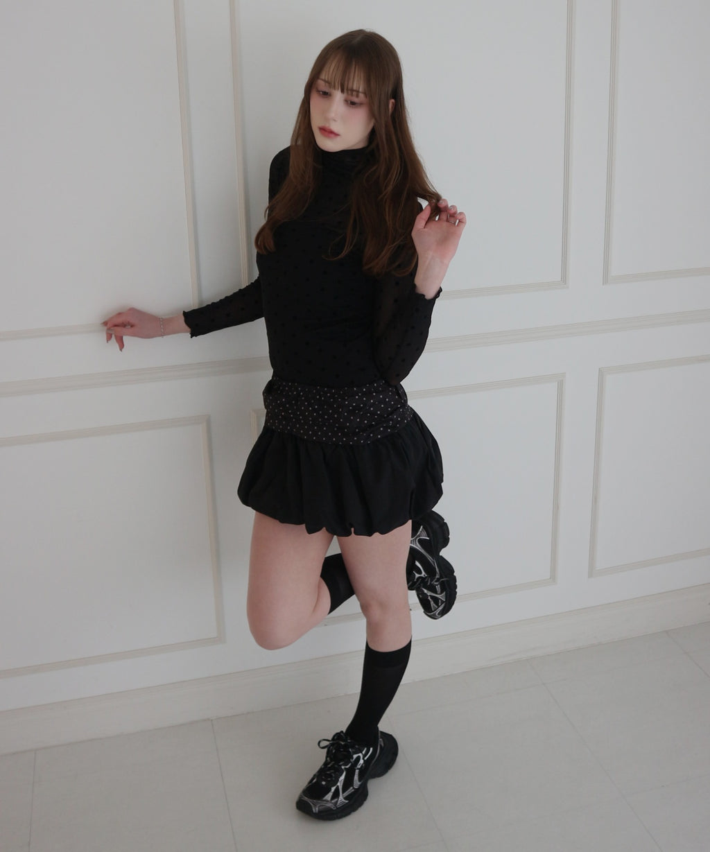 Chiffon Dot Balloon Skirt / シフォンドットバルーンスカート