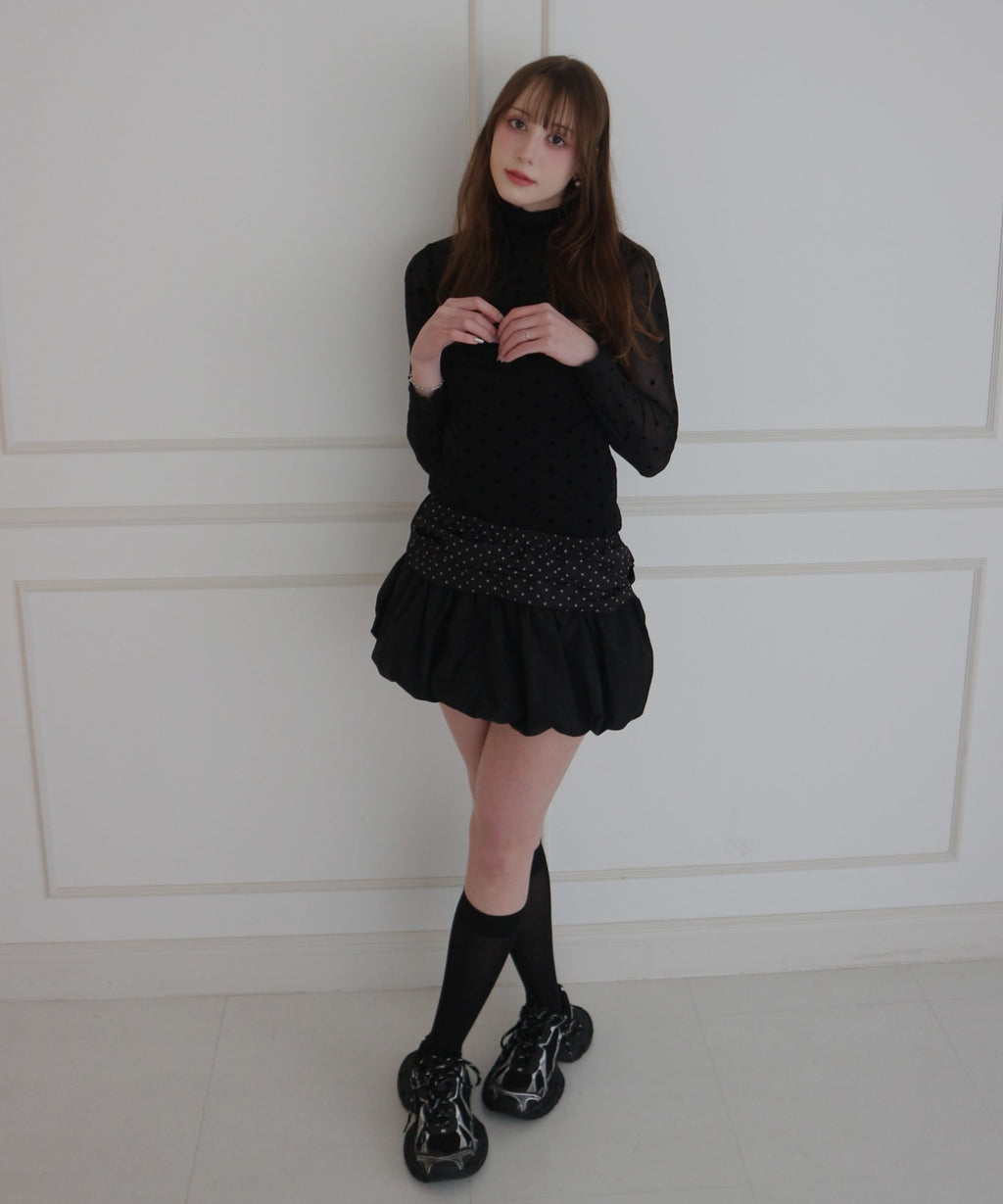 Chiffon Dot Balloon Skirt / シフォンドットバルーンスカート