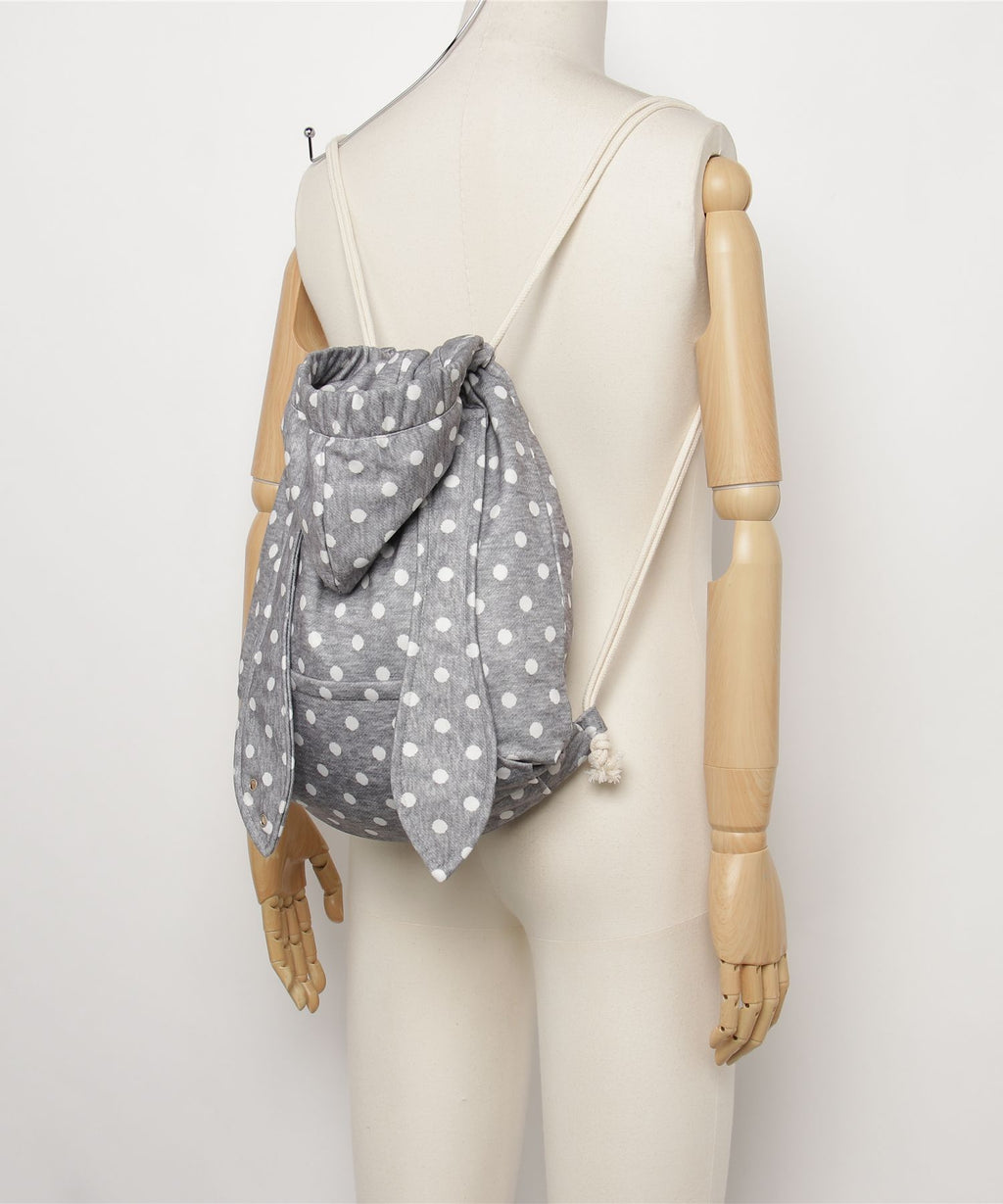 Rabbit Motif Dot Knapsack / うさぎモチーフドットナップサック