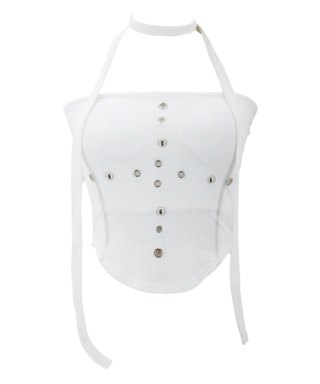 Studded Hole Tube Top / スタッズホールチューブトップ カップ付