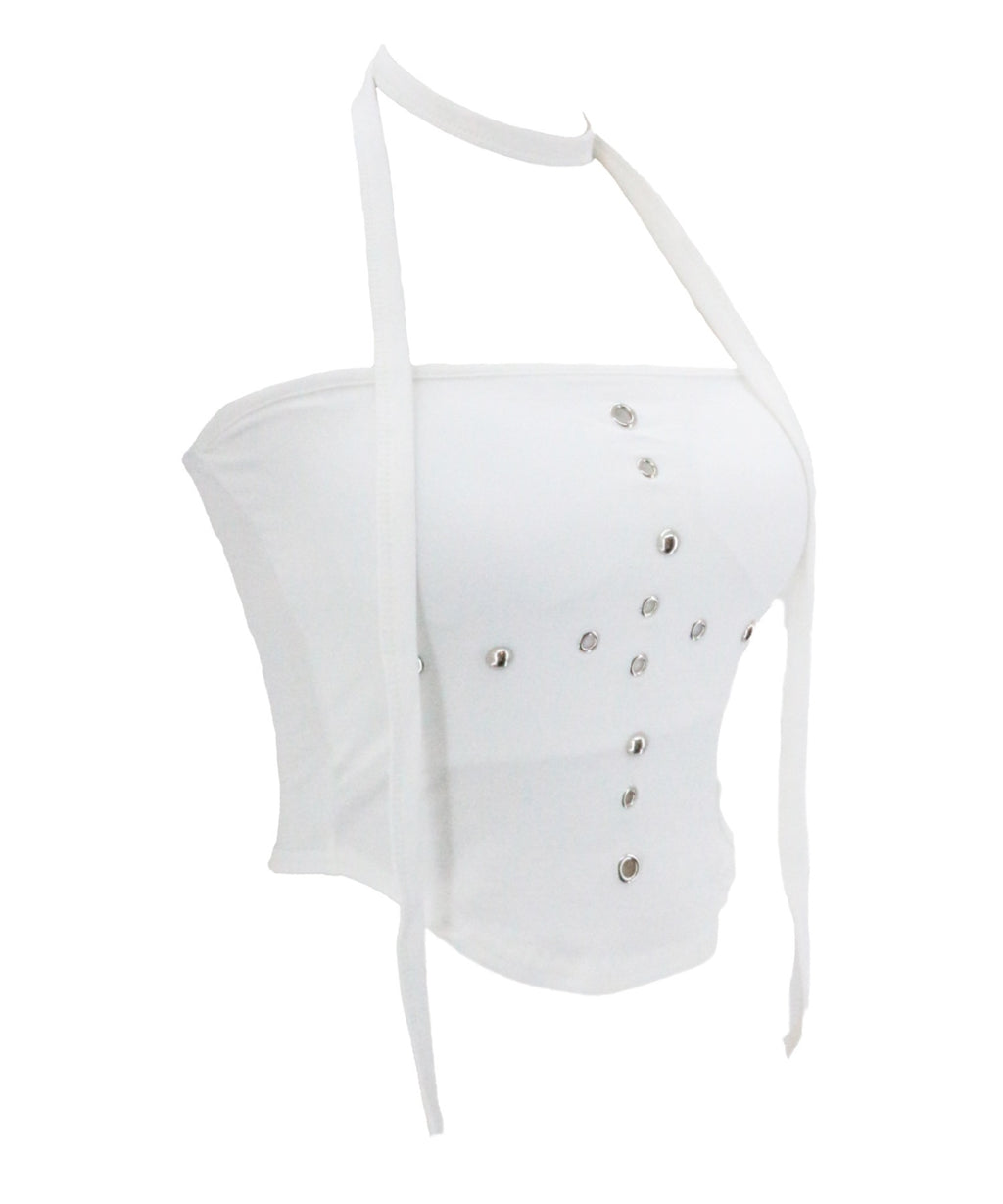 Studded Hole Tube Top / スタッズホールチューブトップ カップ付