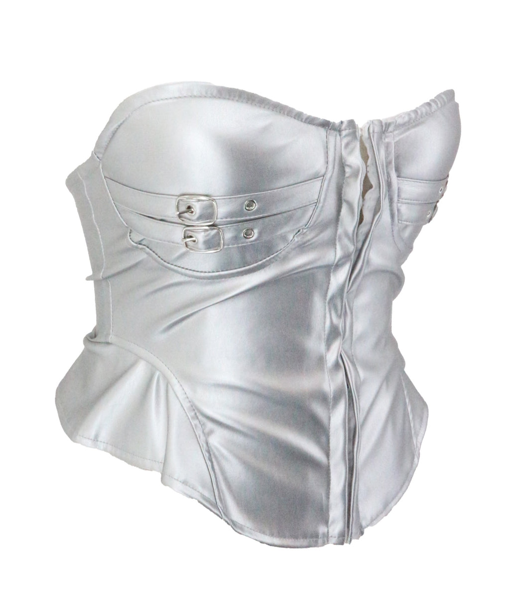 Belted Faux Leather Tube Top / ベルト付きフェイクレザーチューブトップ カップ付