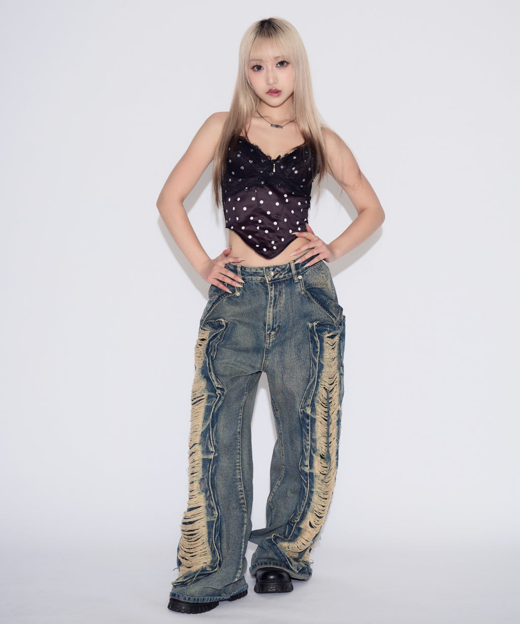 Dot Lace Camisole / ドットレースキャミソール カップ付