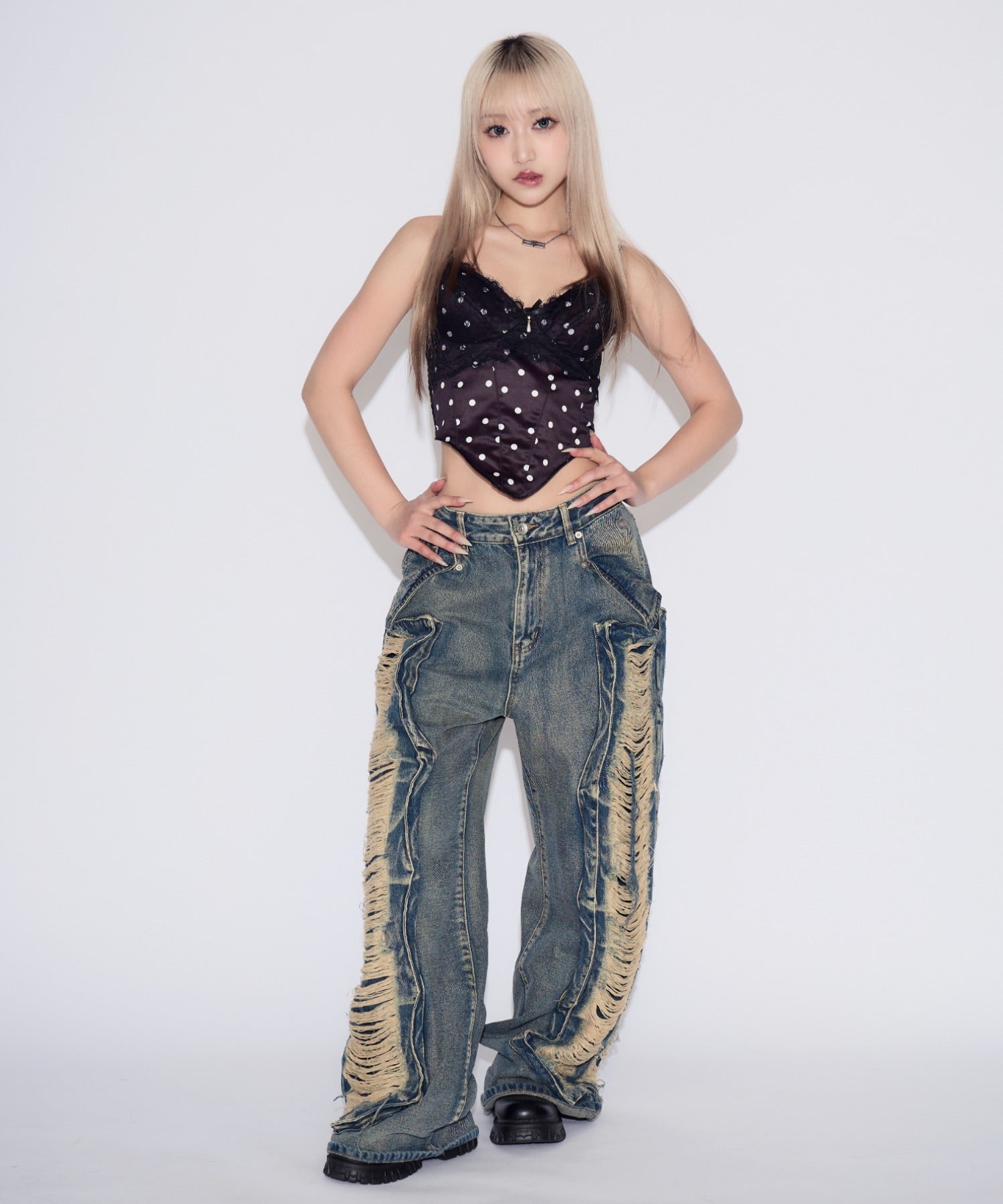 Dot Lace Camisole / ドットレースキャミソール カップ付