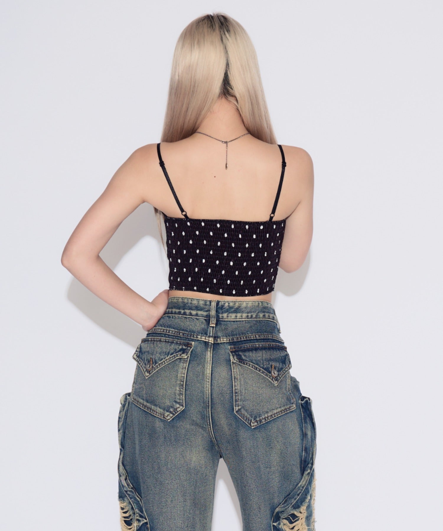 Dot Lace Camisole / ドットレースキャミソール カップ付
