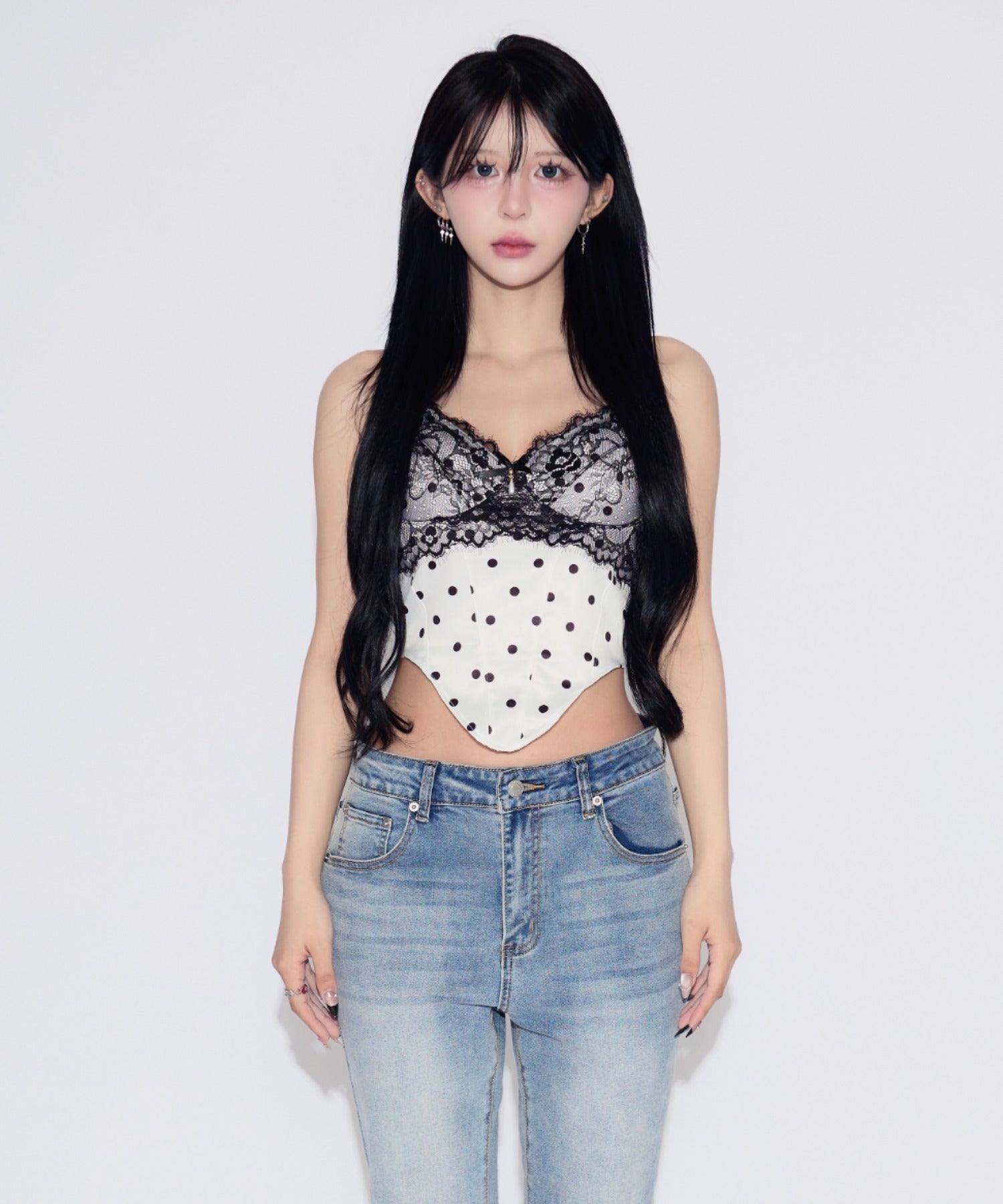 Dot Lace Camisole / ドットレースキャミソール カップ付