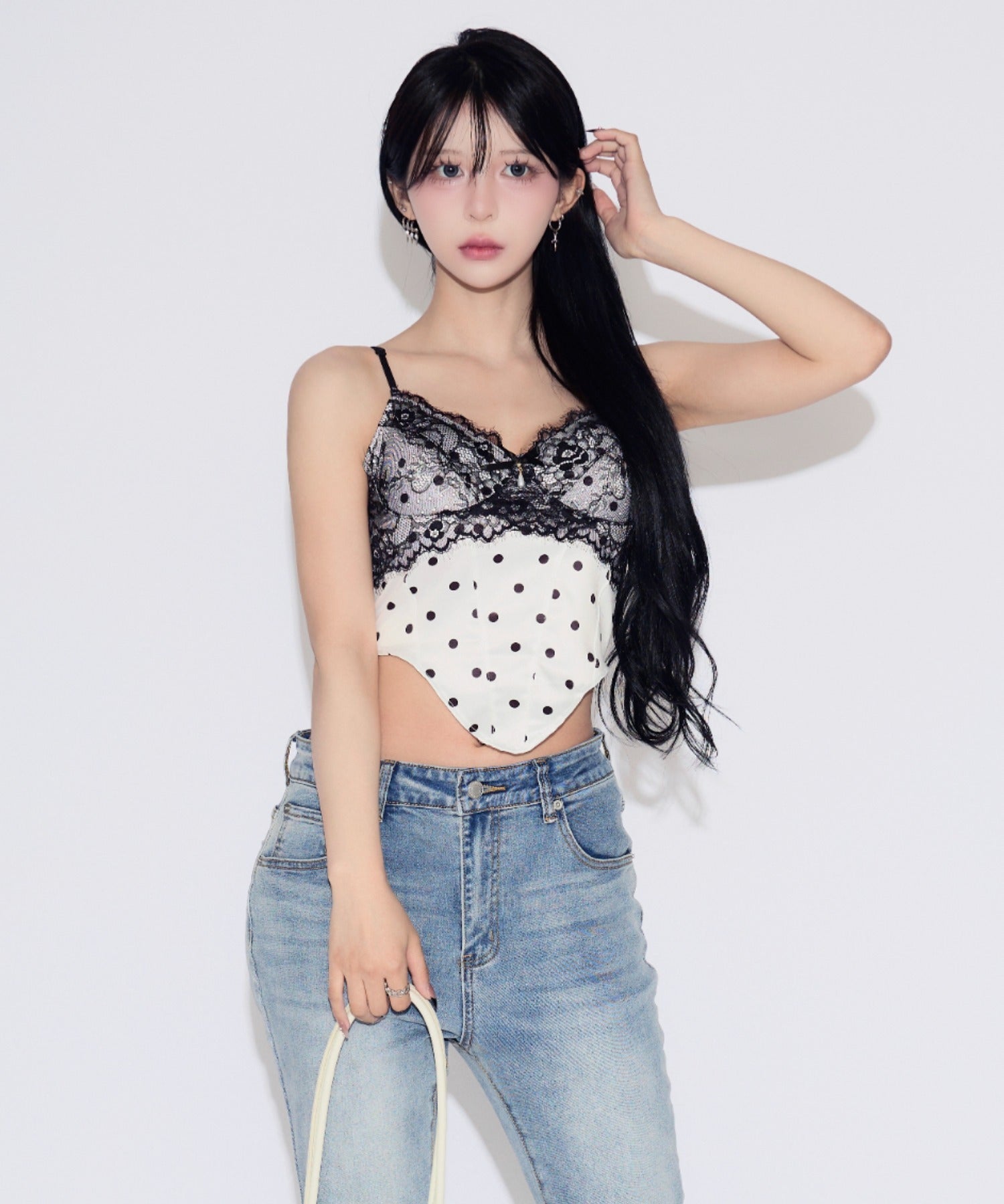 Dot Lace Camisole / ドットレースキャミソール カップ付