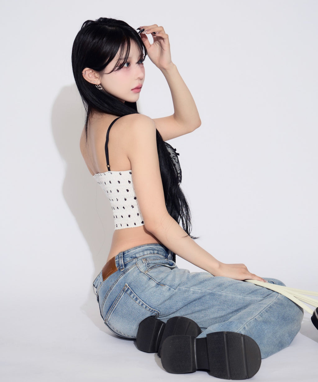 Dot Lace Camisole / ドットレースキャミソール カップ付