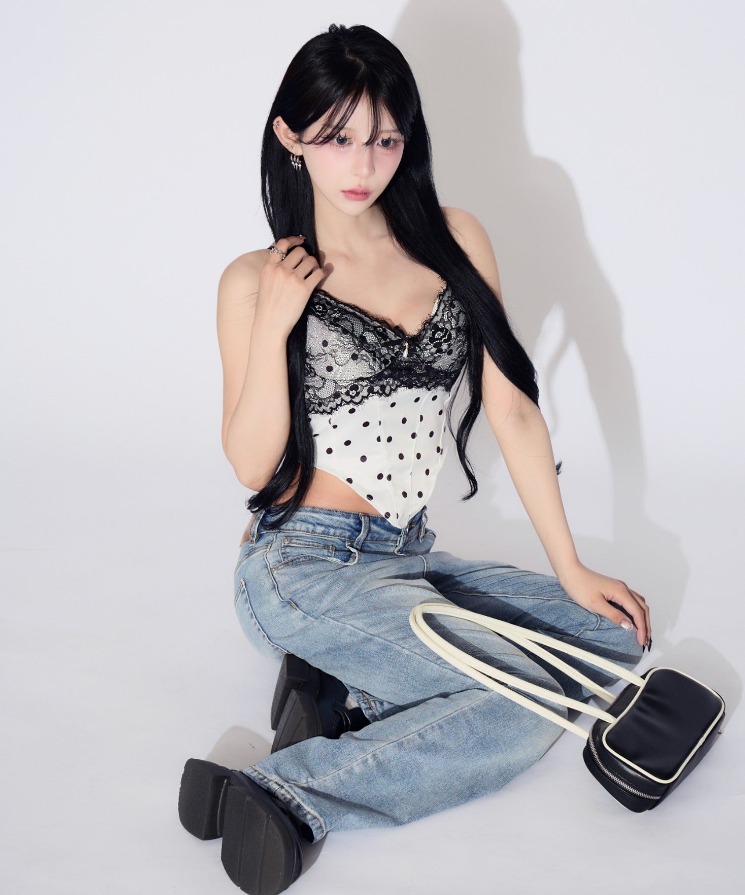 Dot Lace Camisole / ドットレースキャミソール カップ付