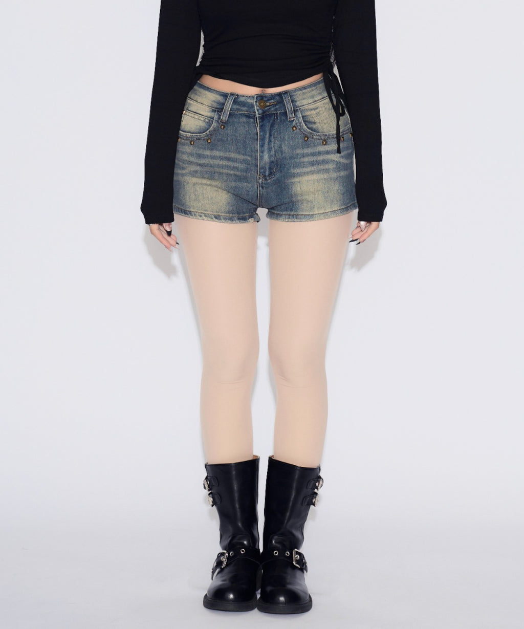 Studded Short Fade Denim / スタッズフェードショートデニム