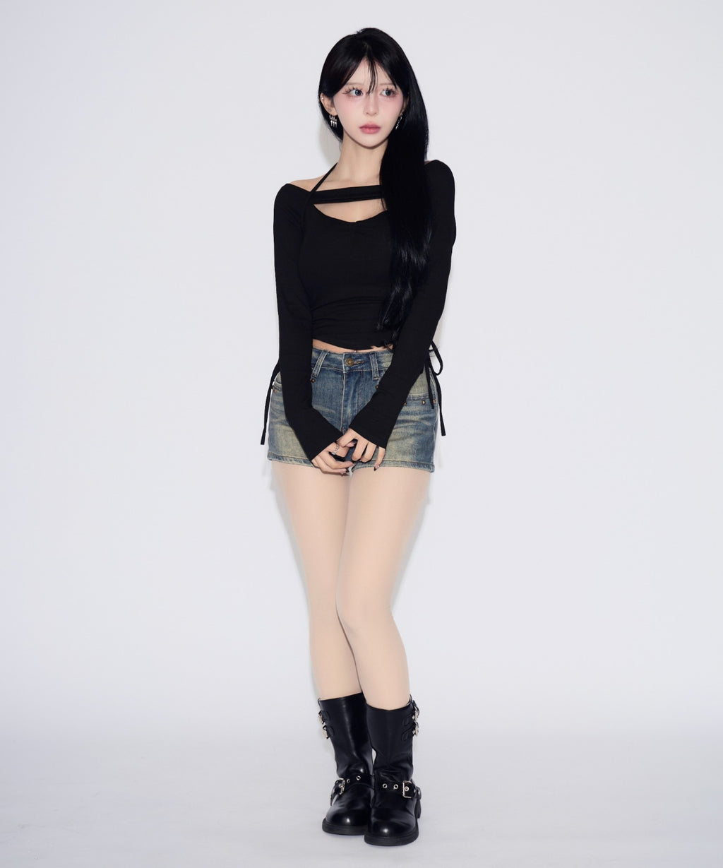 Studded Short Fade Denim / スタッズフェードショートデニム