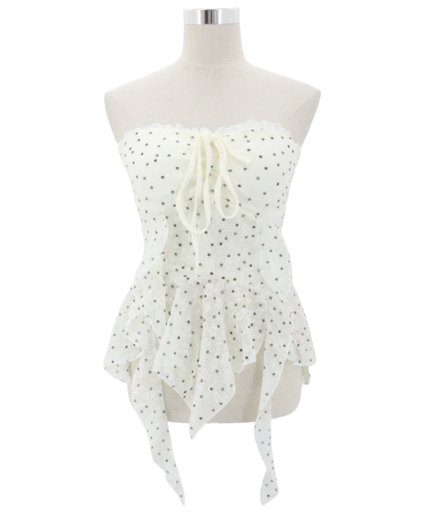 Sheer Dot Hem Cami Blouse / シアードットヘムキャミブラウス カップ付