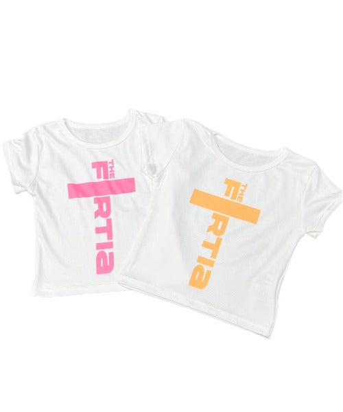 【8iuxu_× tinkerend】Vertical Logo Rib Crop Tee / バーティカルロゴリブクロップドTシャツ