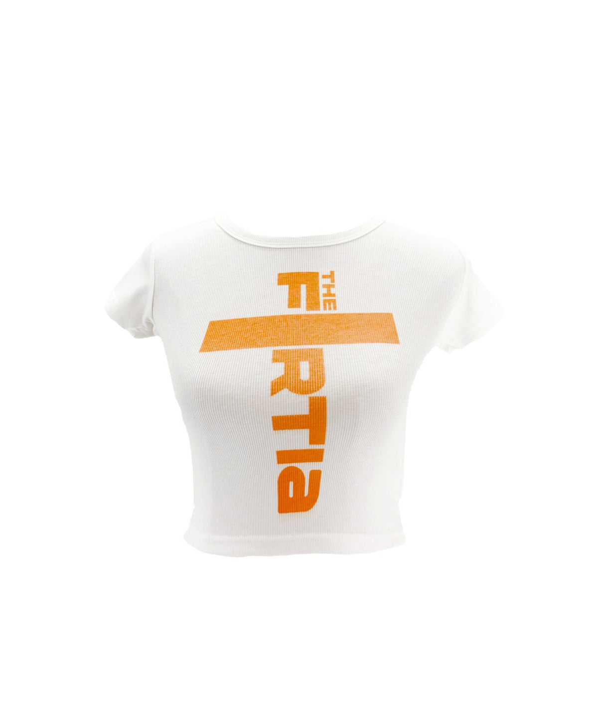 【8iuxu_× tinkerend】Vertical Logo Rib Crop Tee / バーティカルロゴリブクロップドTシャツ
