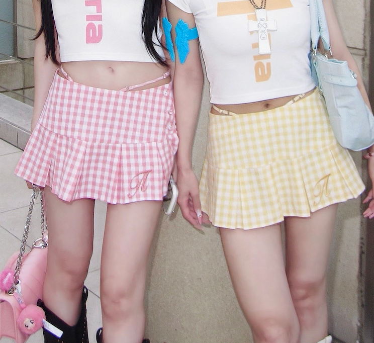 【8iuxu_× tinkerend】Gingham Pleats Mini Skort / ギンガムチェックプリーツミニスカパン