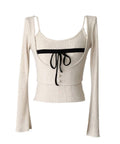 【2点セット】Ribbon Knit Camisole Ensemble / リボンニットキャミソール セット アンサンブル