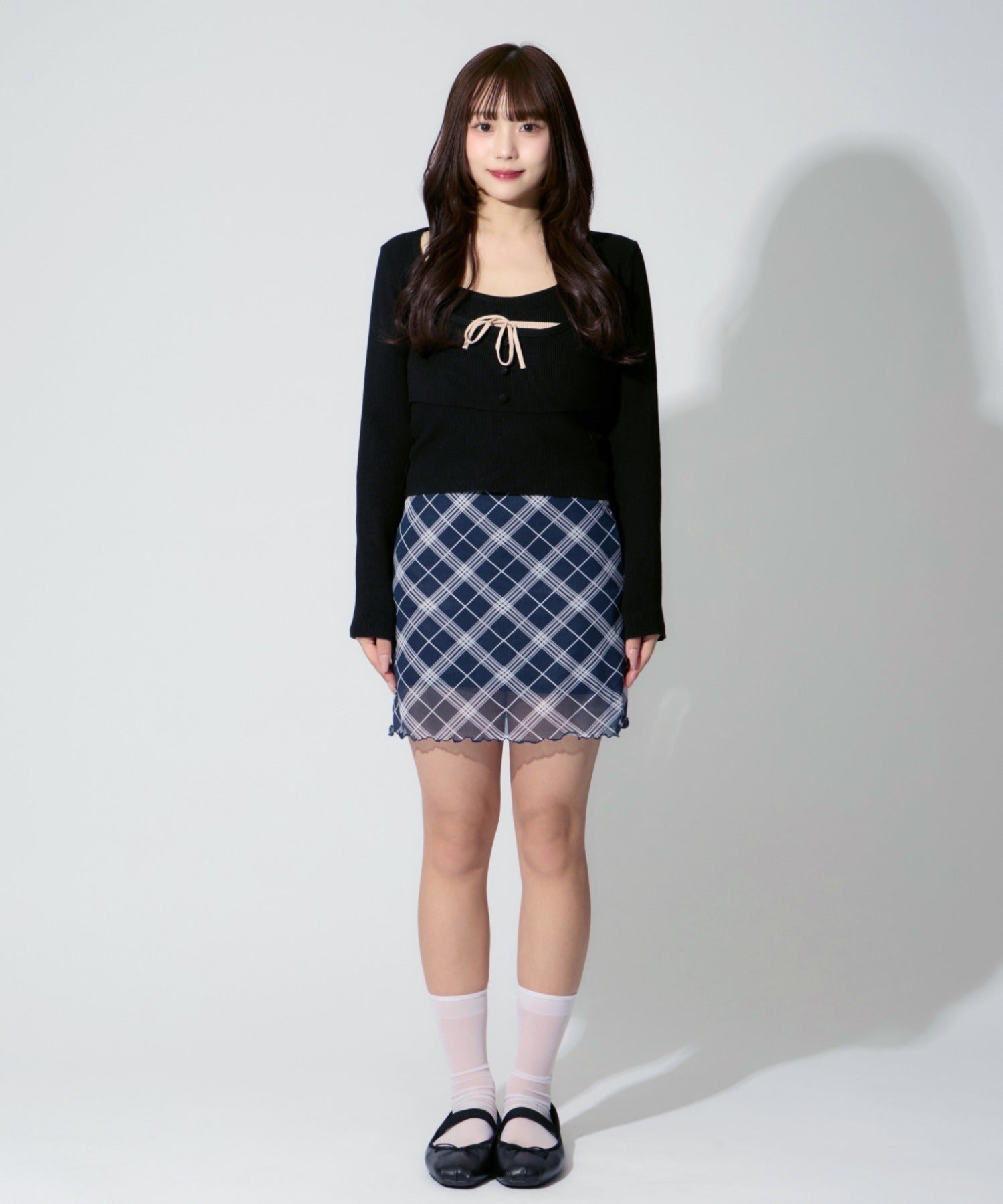 【2点セット】Ribbon Knit Camisole Ensemble / リボンニットキャミソール セット アンサンブル
