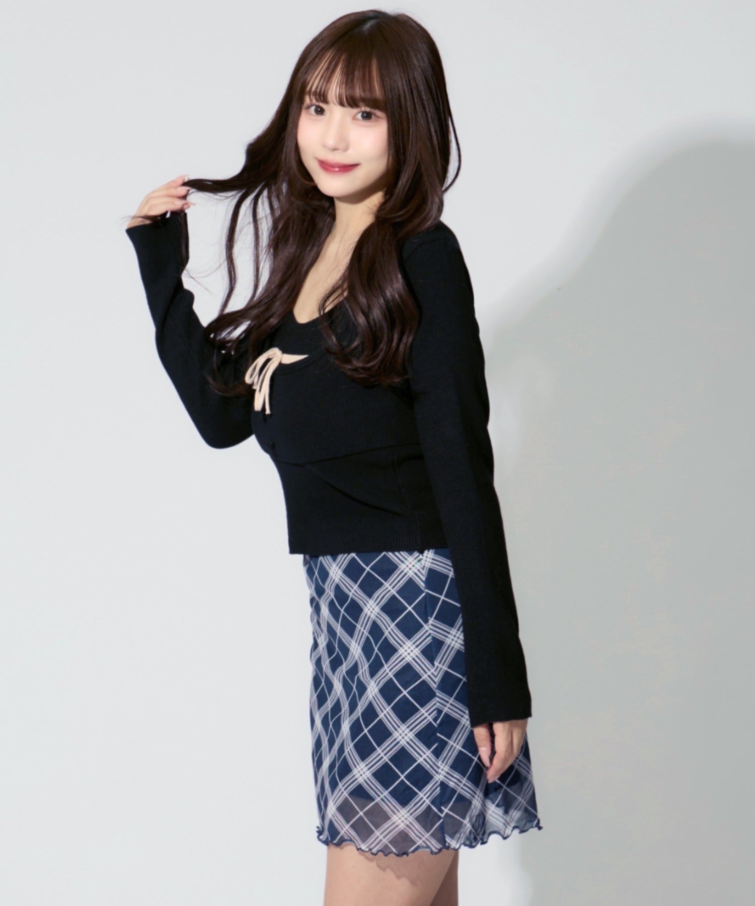 【2点セット】Ribbon Knit Camisole Ensemble / リボンニットキャミソール セット アンサンブル
