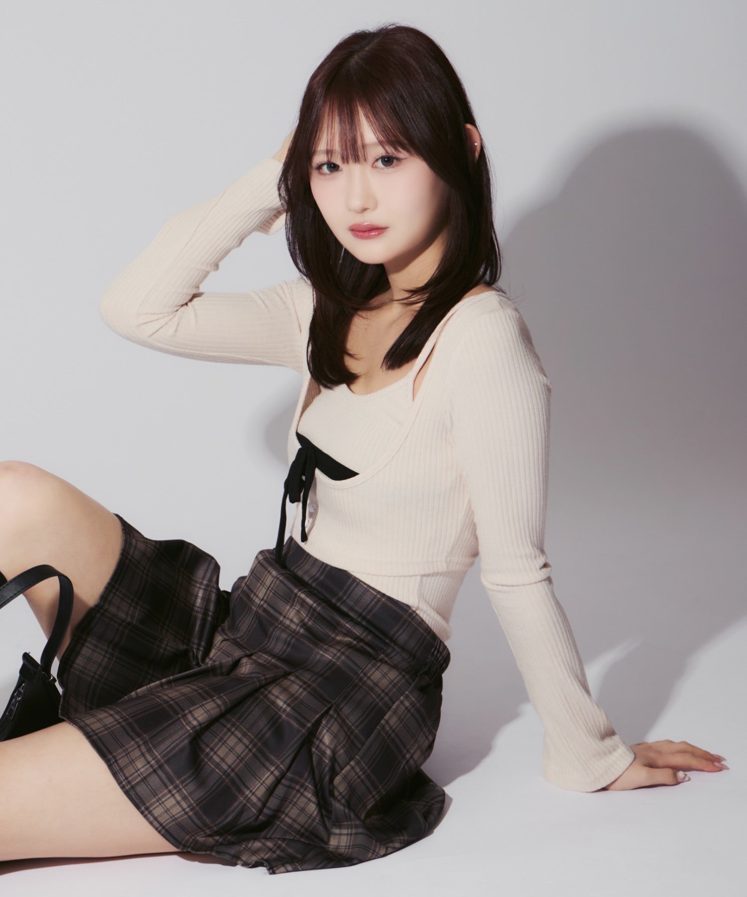 【2点セット】Ribbon Knit Camisole Ensemble / リボンニットキャミソール セット アンサンブル