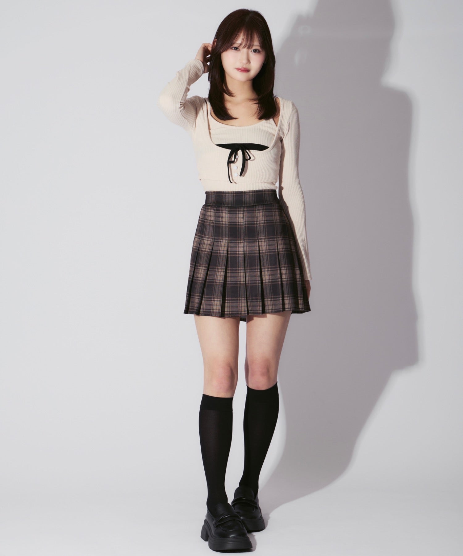 【2点セット】Ribbon Knit Camisole Ensemble / リボンニットキャミソール セット アンサンブル