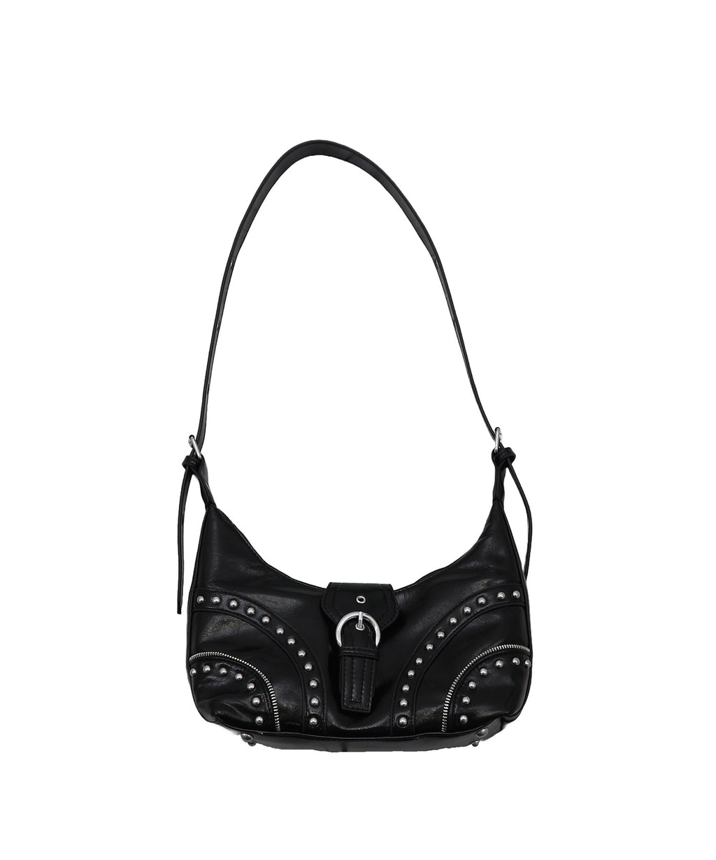 Studded Belt Faux Leather Shoulder Bag / スタッズベルトフェイクレザーショルダーバック