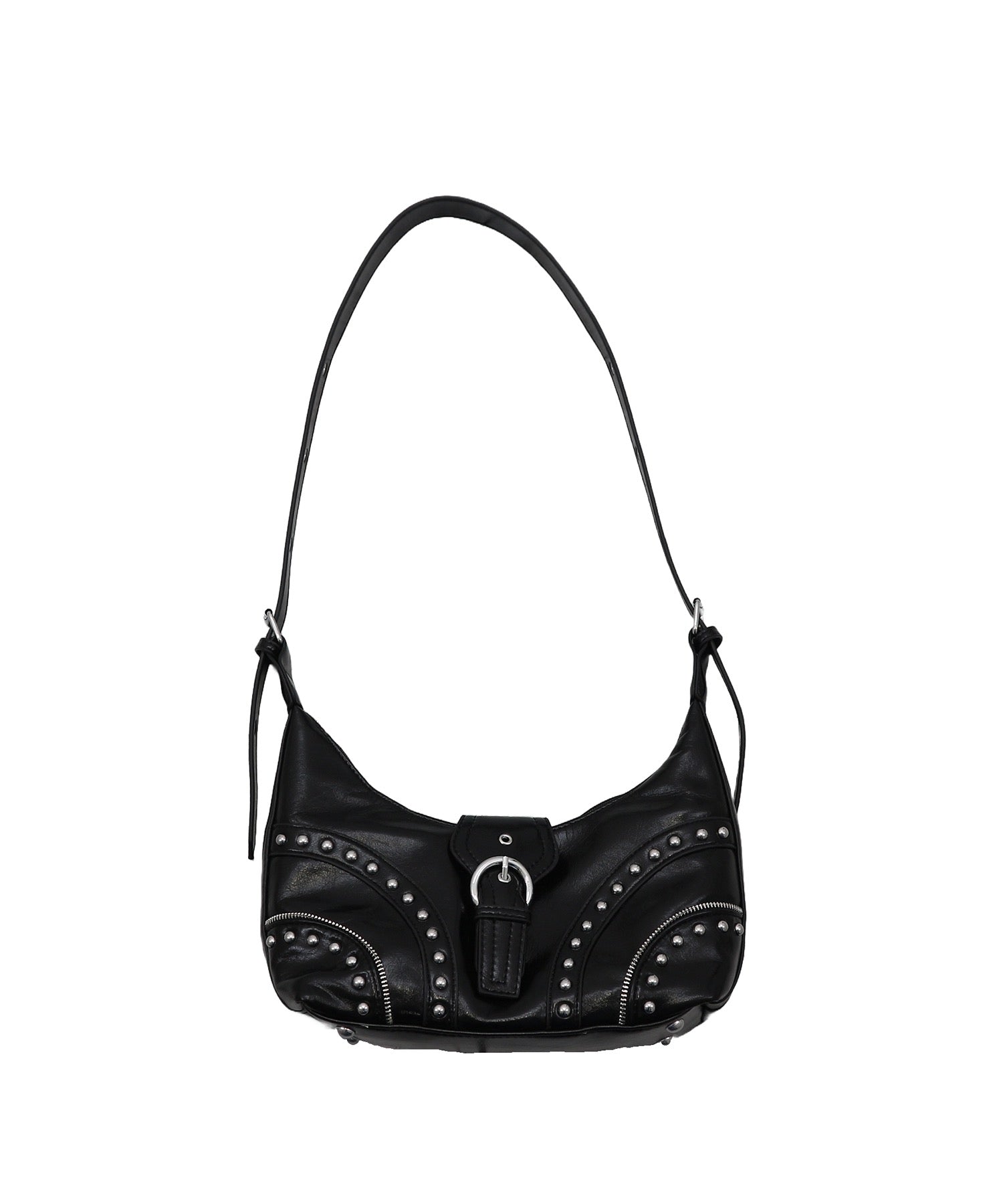 Studded Belt Faux Leather Shoulder Bag / スタッズベルトフェイクレザーショルダーバック