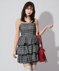 Check Tiered Mini Cami Dress / チェック柄ティアードミニキャミワンピース