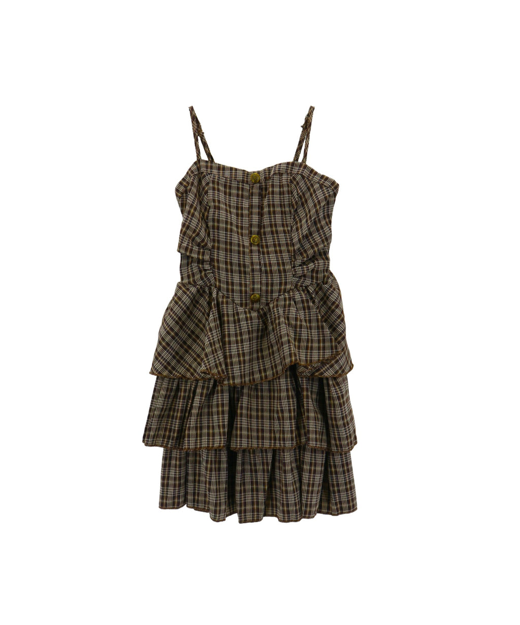 Check Tiered Mini Cami Dress / チェック柄ティアードミニキャミワンピース