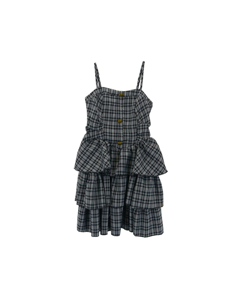 Check Tiered Mini Cami Dress / チェック柄ティアードミニキャミワンピース