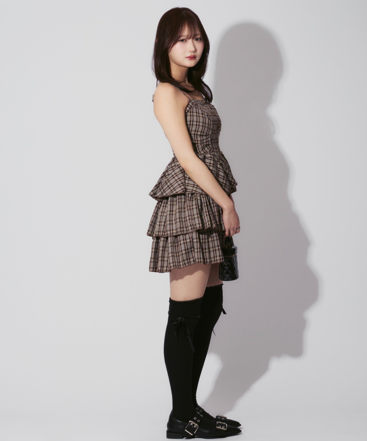Check Tiered Mini Cami Dress / チェック柄ティアードミニキャミワンピース