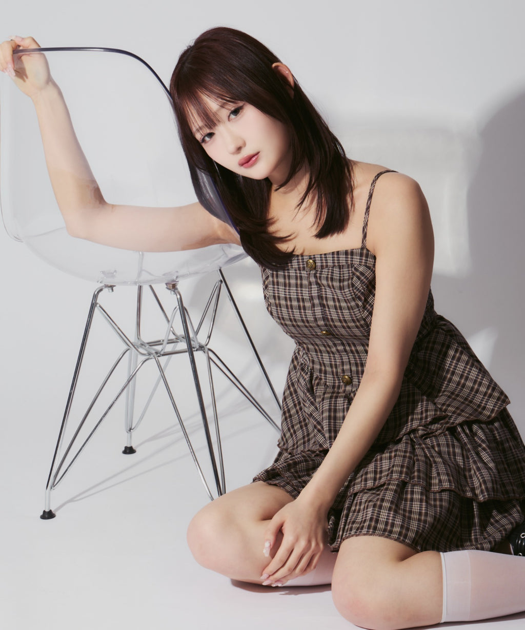 Check Tiered Mini Cami Dress / チェック柄ティアードミニキャミワンピース