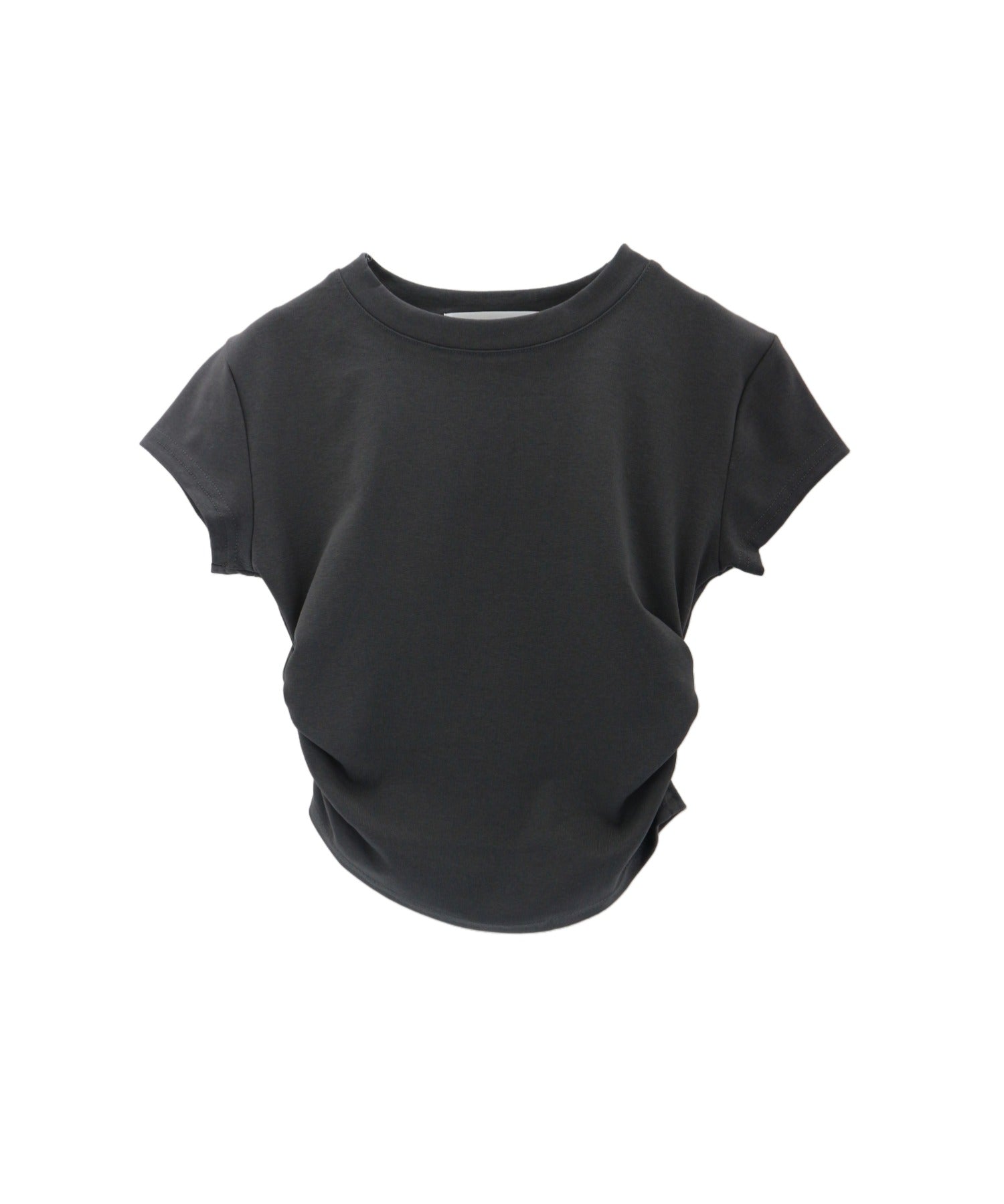 French Sleeve Ruched Short Sleeve T-shirt / フレンチスリーブシャーリング半袖Tシャツ
