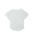 French Sleeve Ruched Short Sleeve T-shirt / フレンチスリーブシャーリング半袖Tシャツ