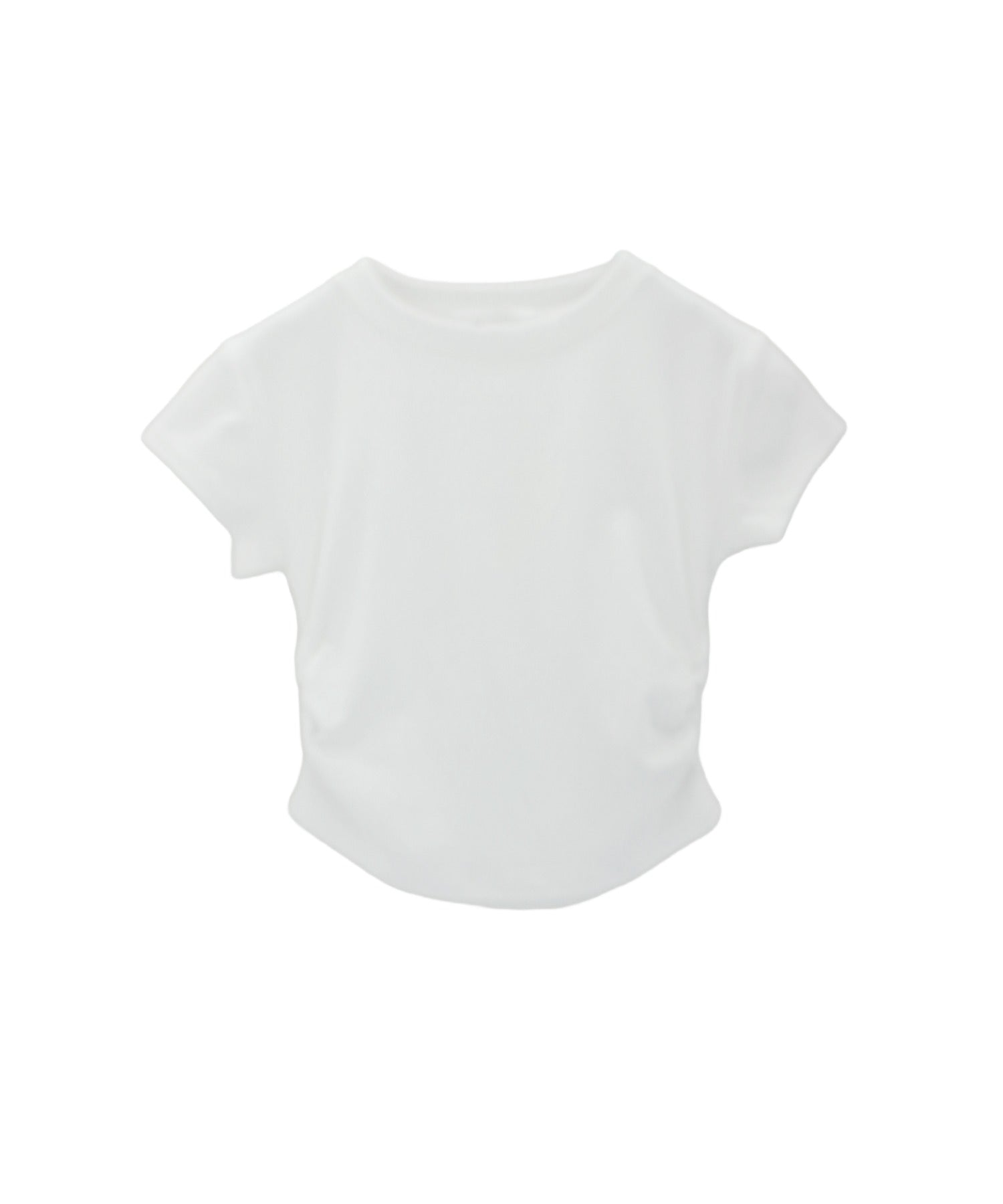 French Sleeve Ruched Short Sleeve T-shirt / フレンチスリーブシャーリング半袖Tシャツ