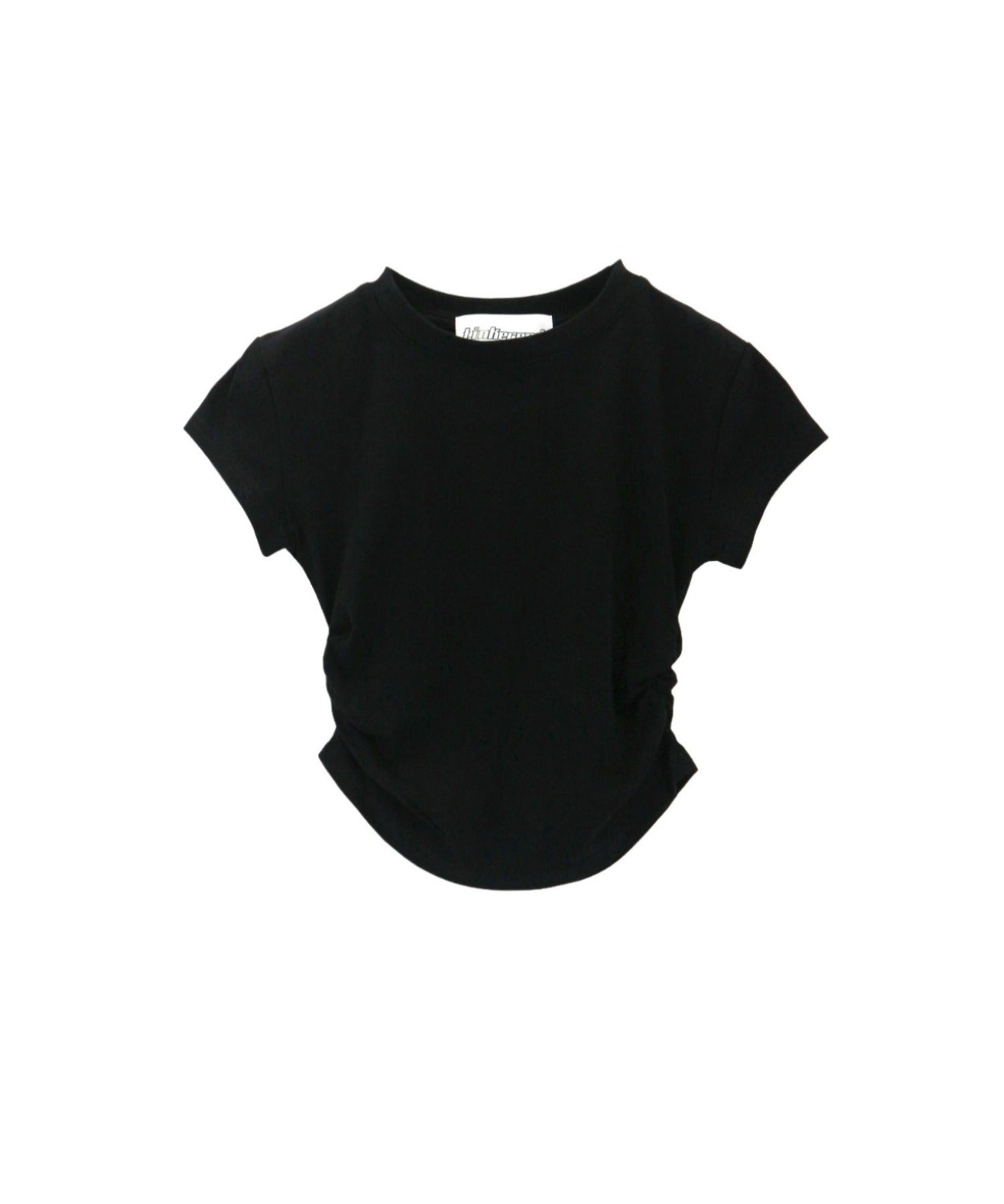 French Sleeve Ruched Short Sleeve T-shirt / フレンチスリーブシャーリング半袖Tシャツ