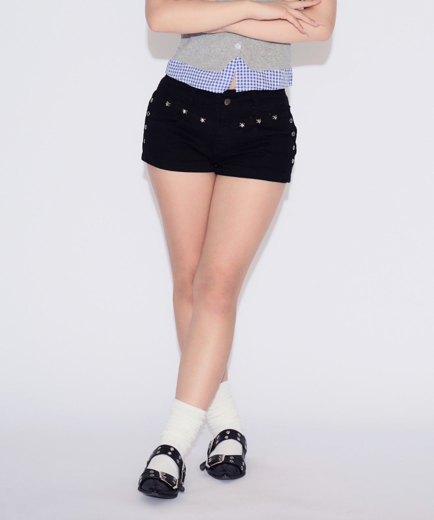Rivet Shorts Denim / リベットデニムショートパンツ