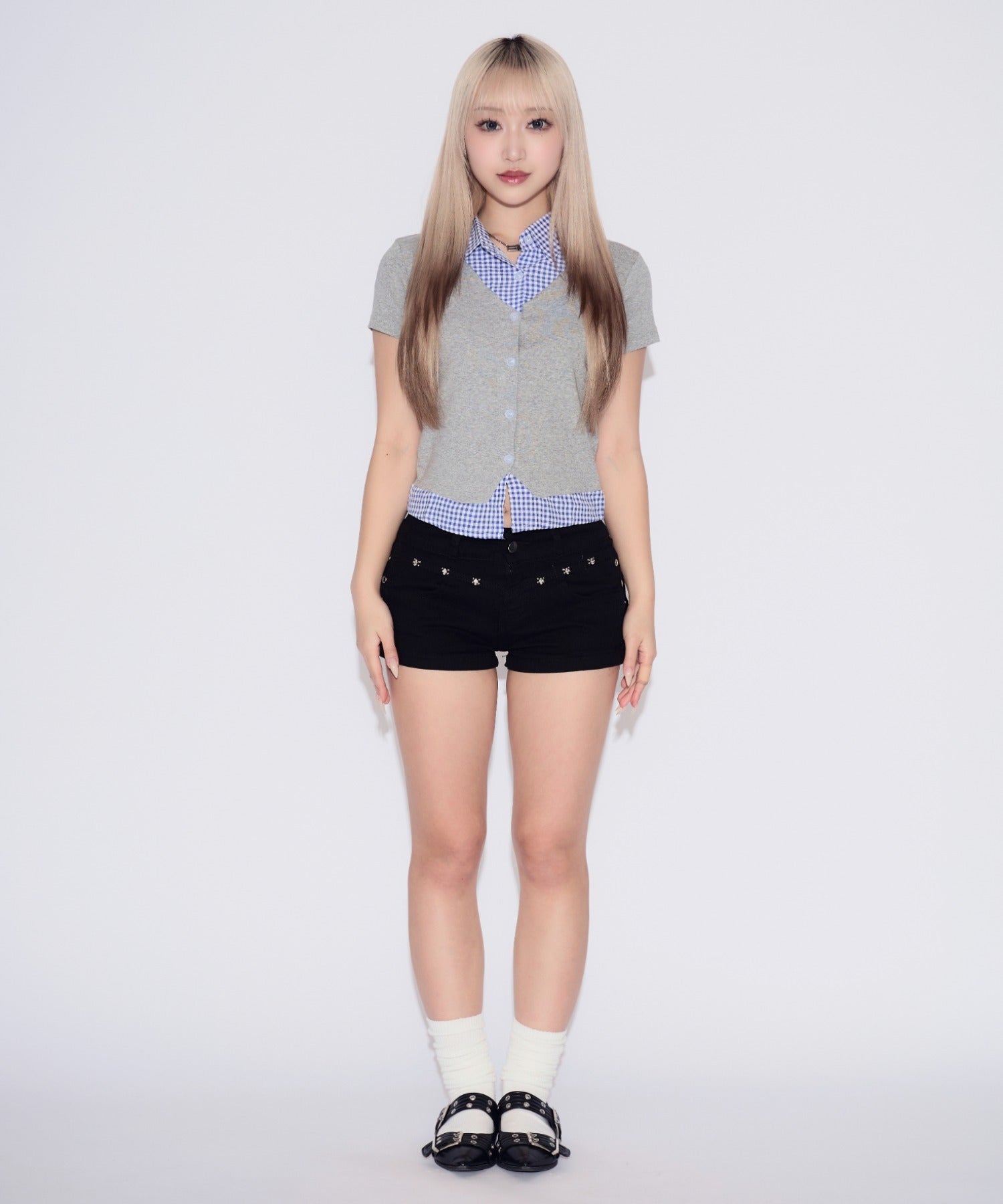 Rivet Shorts Denim / リベットデニムショートパンツ