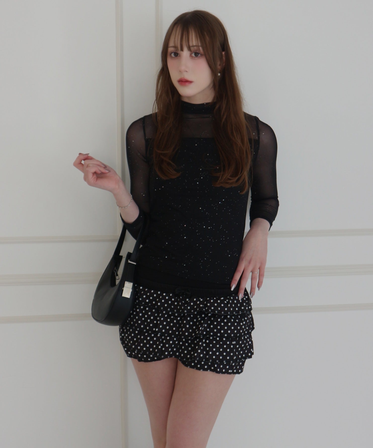 See-through Mellow Glitter High Neck / シースルーメロウグリッターハイネック