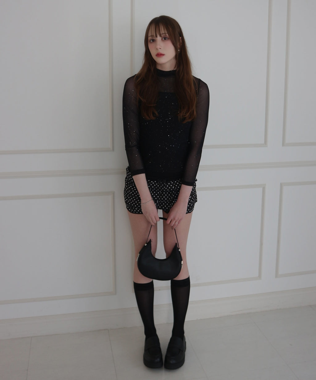 See-through Mellow Glitter High Neck / シースルーメロウグリッターハイネック