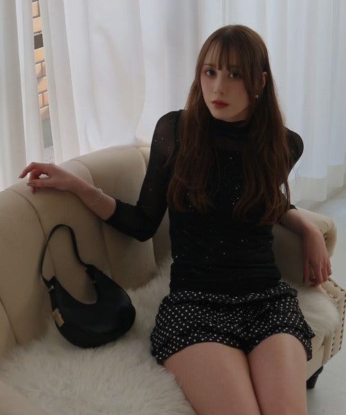 See-through Mellow Glitter High Neck / シースルーメロウグリッターハイネック