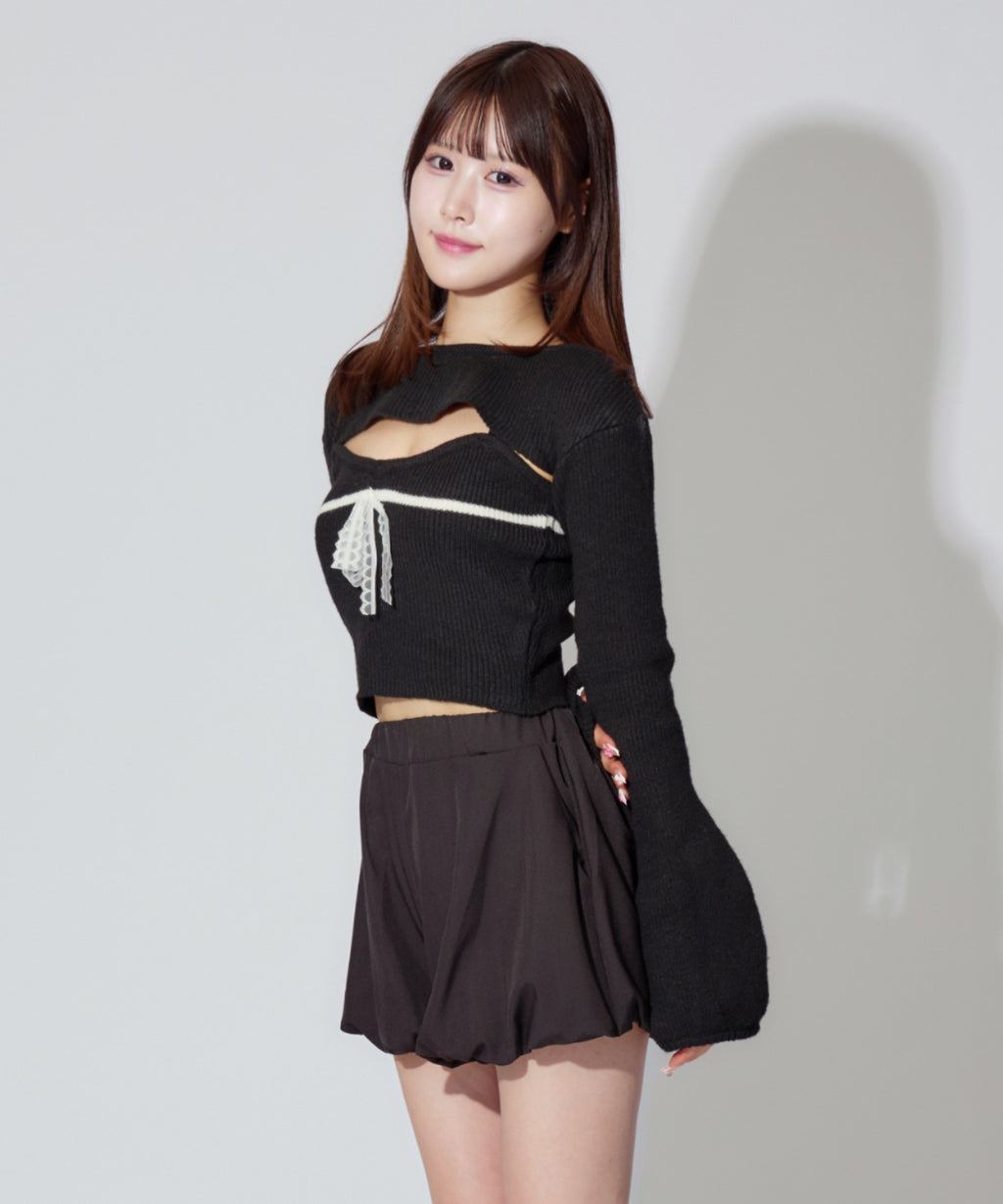 Frill Ribbon knit set / フリルリボンニットアンサンブル 2点セット