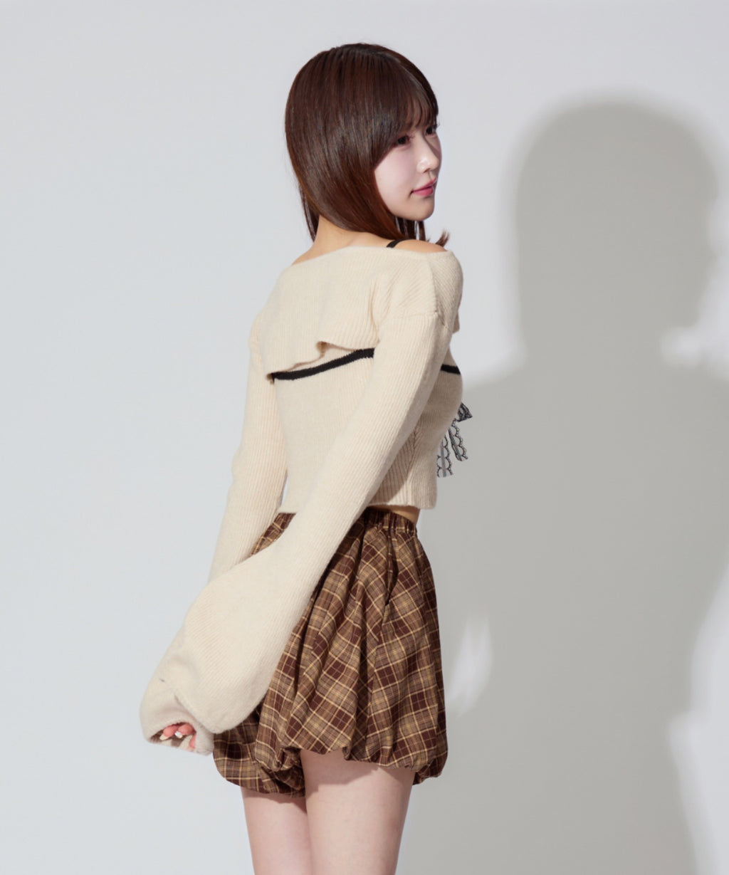 Frill Ribbon knit set / フリルリボンニットアンサンブル 2点セット
