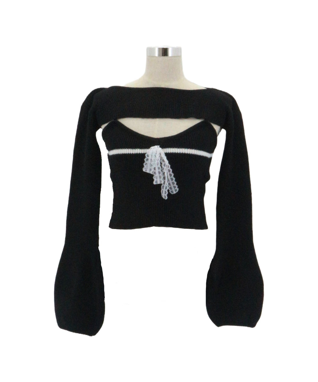 Frill Ribbon knit set / フリルリボンニットアンサンブル 2点セット